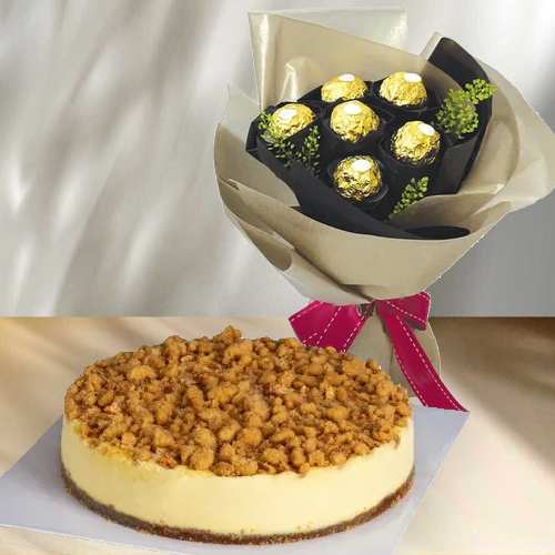 Cheese Cake And Ferrero Rocher
