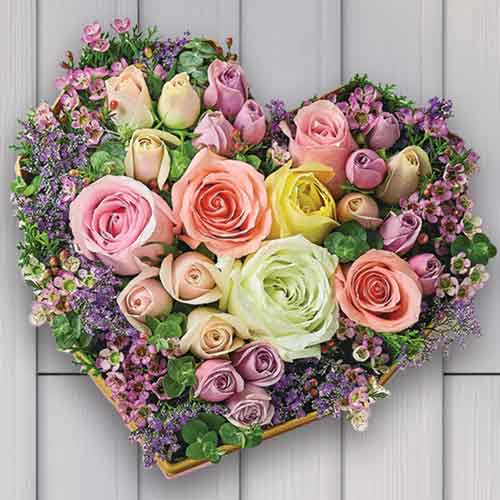 - Heart-Shaped Mixed Rose Arrangement Delivery