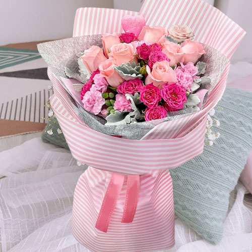 Love Until Always-Valentine’s Blush Pink Flower Bouquet Delivery