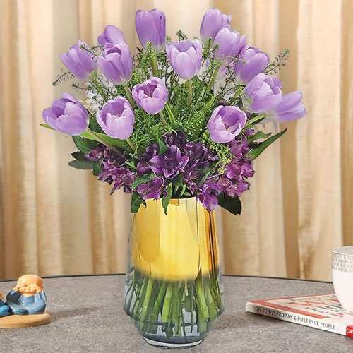 - Valentine's Tulip Centerpiece Vase Arrangement