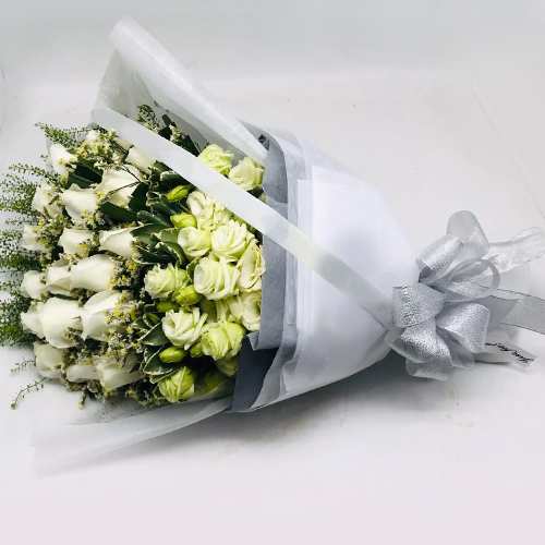 - White Roses Bouquet Delivery