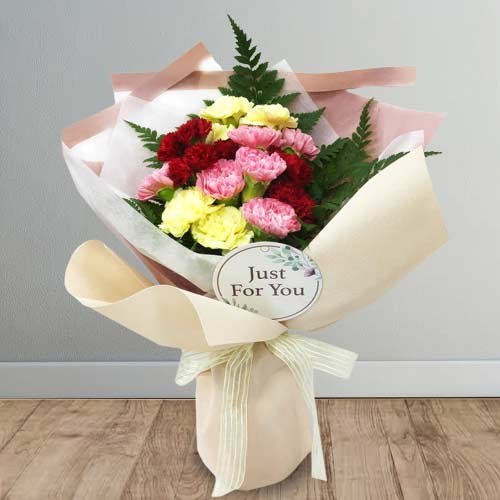 Colorful Carnation Bouquet For Mother's Day