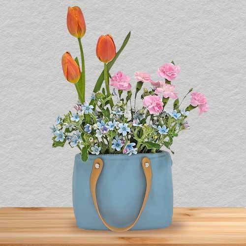 Pastel Tulip Charm Vase For Mom