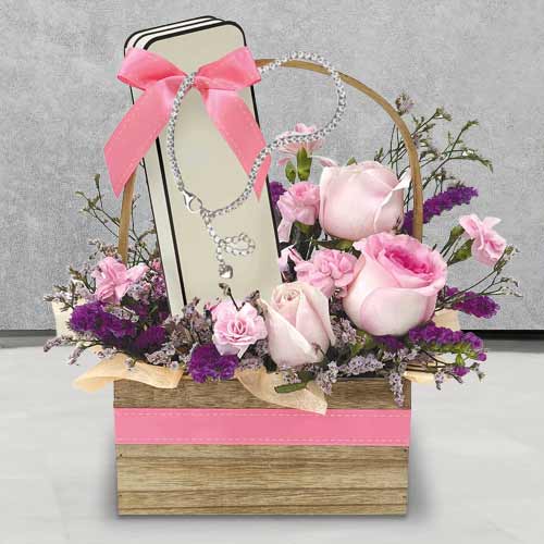 Silver Bracelet With Floral Elegance For Mom