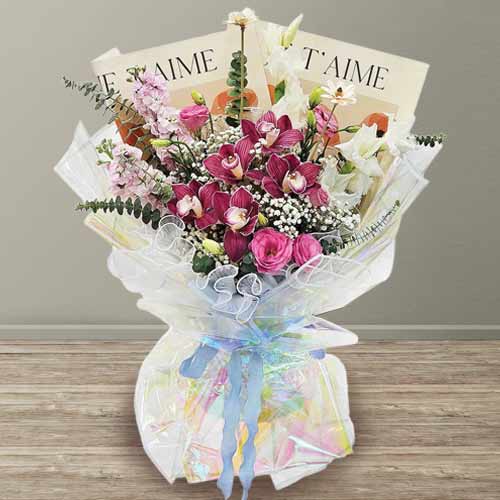 Elegant Cymbidium Floral Arrangement For Mom