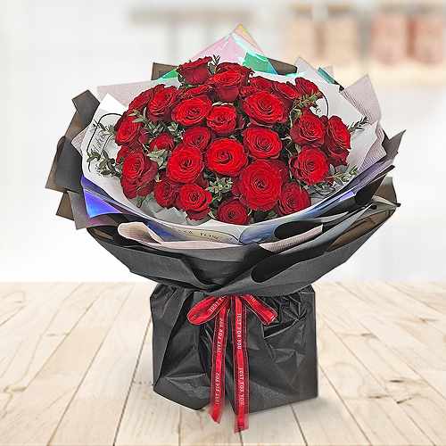48 Red Roses Bouquet: Passionate Love In Full Bloom
