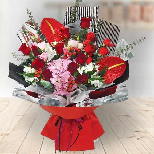 Dark Pink Cymbidium Orchid Bouquet: Sophisticated Grace