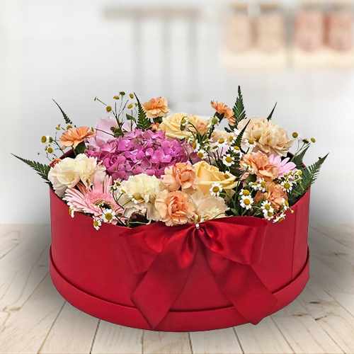 Pink Hydrangea & Rose Floral Arrangement For Singapore Celebrations