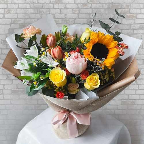 Sunshine Rustic Bouquet With Seasonal Blooms