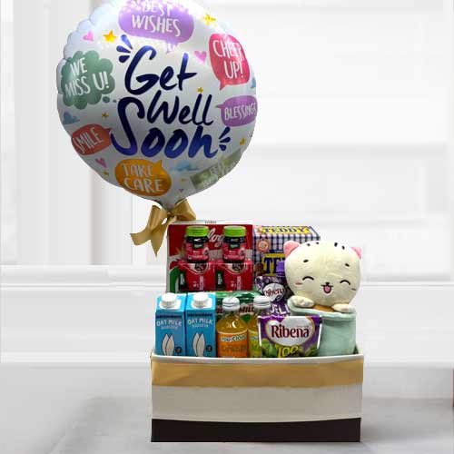 - Get Well Teddy And Balloon Hamper