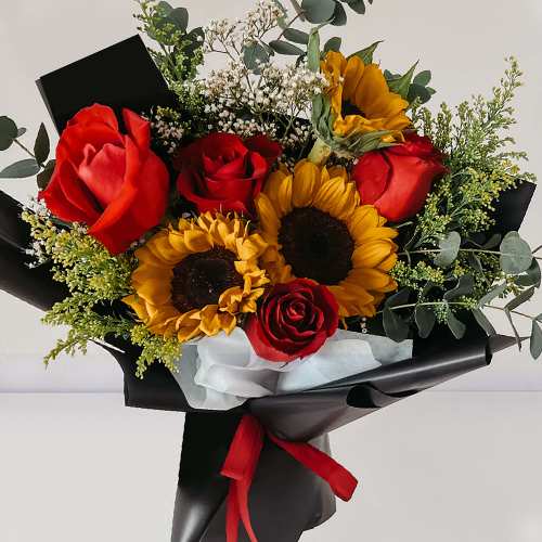 Rose And Sunflower Bouquet