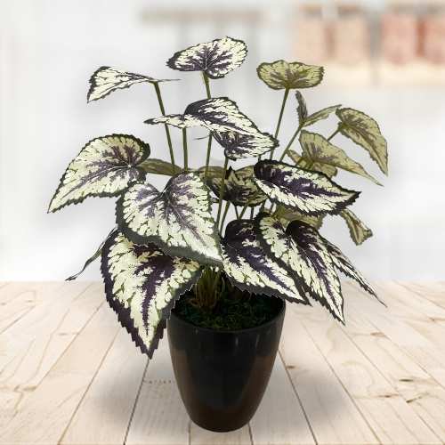 Artificial Begonia In Pot