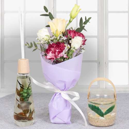 - Mother’s Day Flower Bouquet & Scent Diffuser