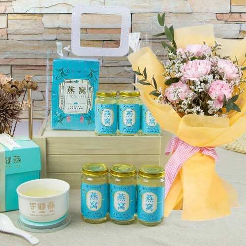- Mother’s Day Flower Bouquet And Bird's Nest Wellness Gift