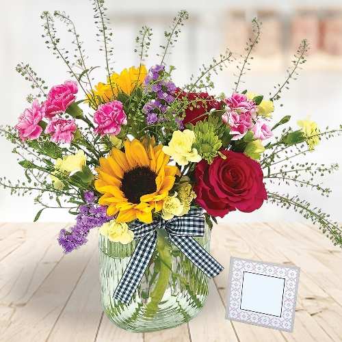 Crimson Love Bloom Bouquet-Mixed Flower Arrangement For Mother's Day