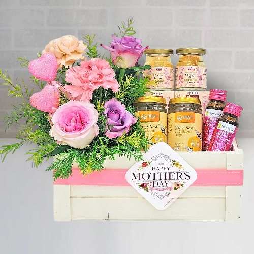 Blend Of Wellness And Beauty-Mother’s Day Flower And Wellness Hamper