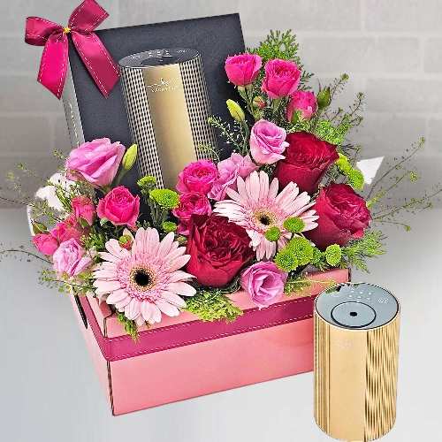 Aroma Beauty And Floral Bliss-Send Flower & Aroma Gift Box For Mother’s Day