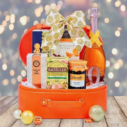 Xmas Bubbly Moments Gift Box-Sparkling Wine And Treats Hamper